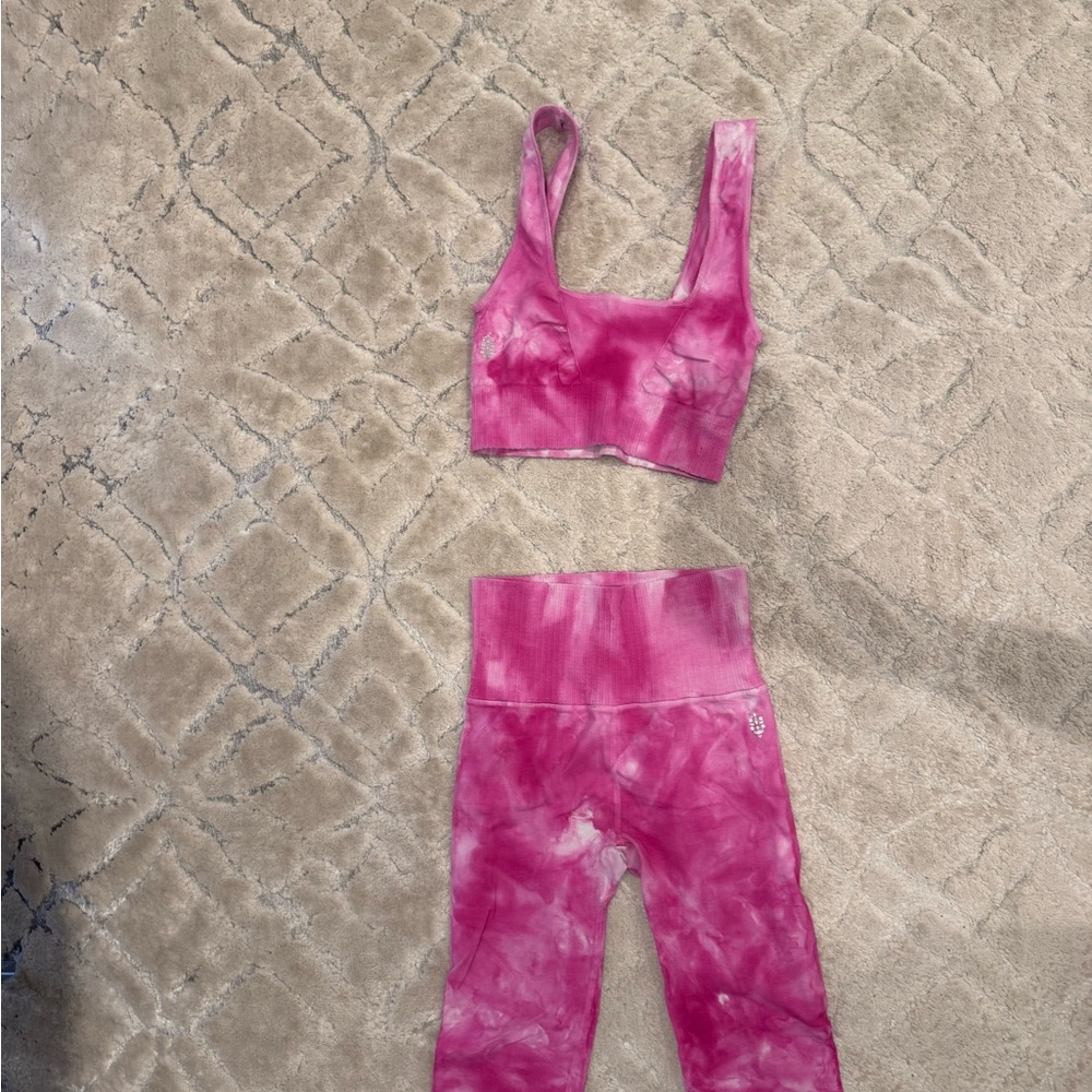 Pink Tie-Dye Women's Activewear Set